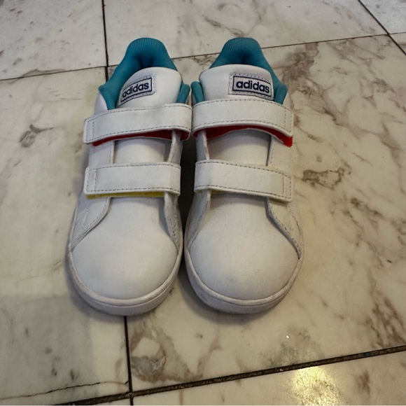 Adidas Rainbow white Toddler Sneakers Unisex Size 10 - Picture 2 of 6